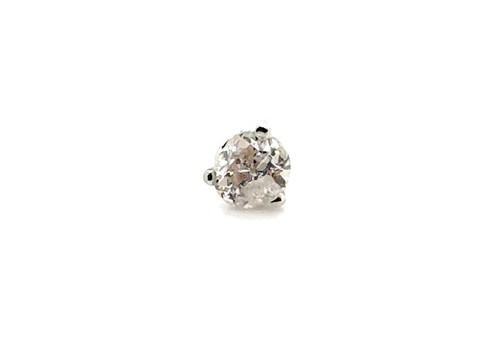  Victorian Single Diamond Stud Earring Mined .25ct Old Mine Original 1880's 