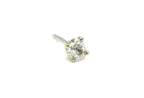  Victorian Single Diamond Stud Earring Mined .16ct Old Mine Cushion Original 1860's 