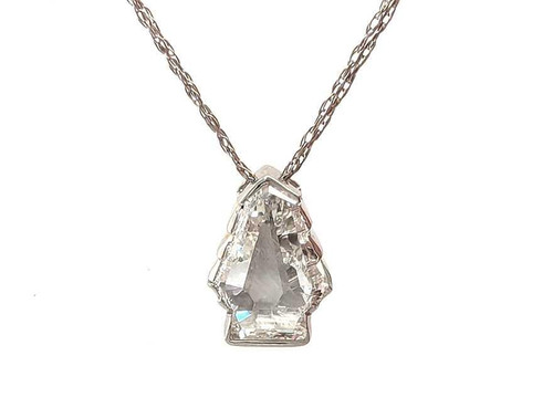  Cedar Tree Diamond Slide Pendant Custom Laser Cut F VS2 1.40ct Mined EGL 14K 