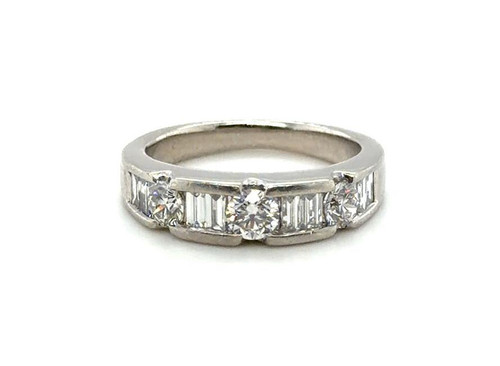 Diamond Wedding Band Anniversary Ring 1.40ct Mined Platinum MSRP $7,400