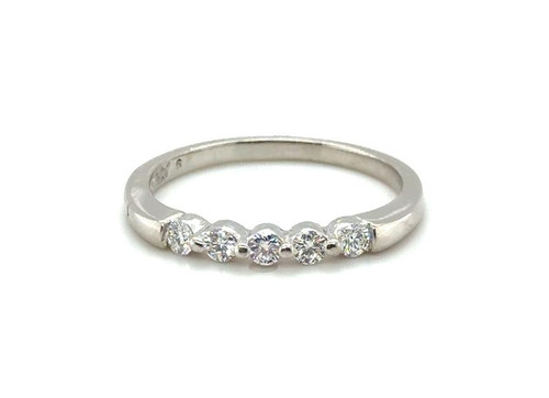 Diamond Platinum Wedding Band Anniversary Ring .25ct Round Brilliant