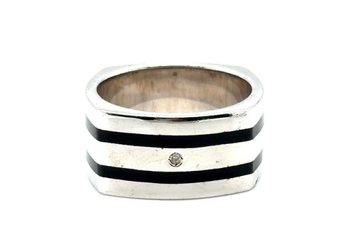 Hot Diamonds Mens Ring Diamond Sterling Silver Band Size 10.5