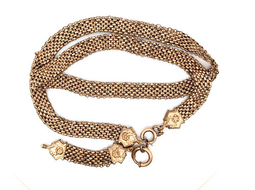  Victorian Pocket Watch Chain Gold Fill Antique Original Clasp 1860's-1880's 
