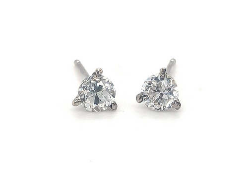 Deco Diamond Stud Earrings Old European .53ct Mined 14K Original 1920's