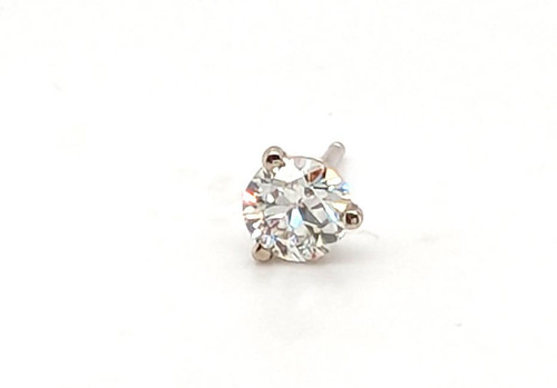 Art Deco Single Diamond Stud Earring Mined .35ct Old European Original 1930's