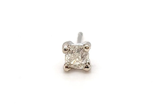  Art Deco French Cut Single Diamond Stud Earring Mined .20ct 1920's 