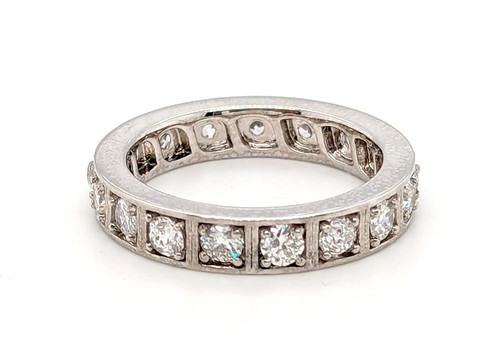  Deco Diamond Platinum Eternity Wedding Ring Anniversary Band 1.50ct Original 1930's 