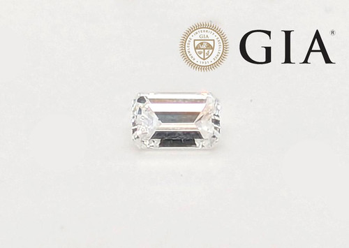 Emerald Rectangular Cut Loose Diamond Mined Natural GIA Certified .46ct E VS2