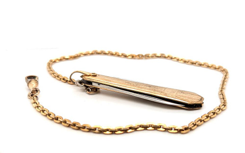 Art Deco Pocket Knife Pocket Watch Chain 2 Blade Folding Original 1930's