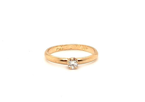 Victorian Diamond Baby Ring 14K Yellow Gold 1890's Finberg MFG Co.