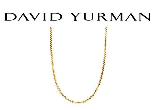 David Yurman Solid 18K Box Chain Necklace 3.4mm Authentic 18" MSRP $8,200