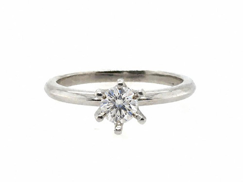  Platinum Solitaire 6 Prong Tiffany Style Engagement Ring Semi Mount Setting 