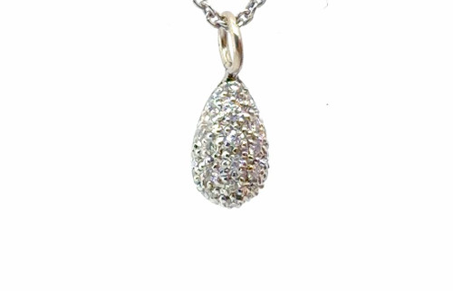 Diamond Cluster Pendant Necklace Over 1/4ct 14K White Gold Brand New