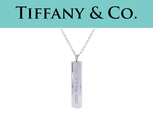 Tiffany & Co. 1837 Collection Bar Pendant 925 Sterling Silver 2001 Chain