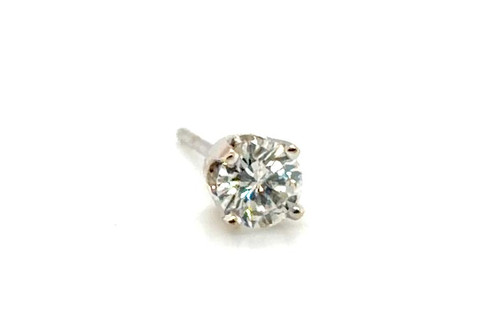  Diamond Single Stud Earring Mined .30ct E-F SI1 14K White Gold 4 Prong 