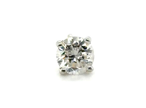  Diamond Single Stud Earring Mined .35ct F SI2 14K White Gold 4 Prong 