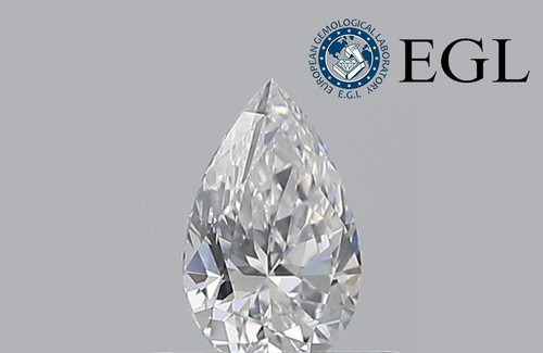  Pear Brilliant Cut Loose Diamond Natural Mined .47 Carat EGL Certified E SI1 