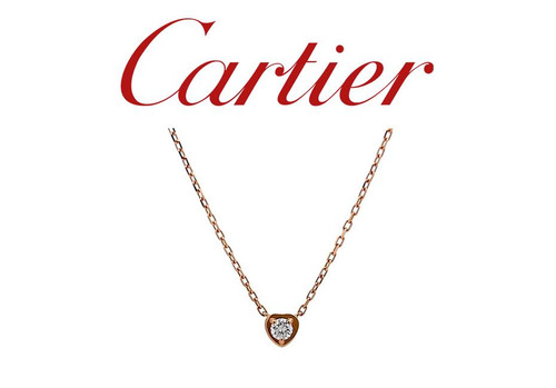 Cartier d'Amour Diamants Legers Heart Diamond Necklace .17ct 18K Rose Gold