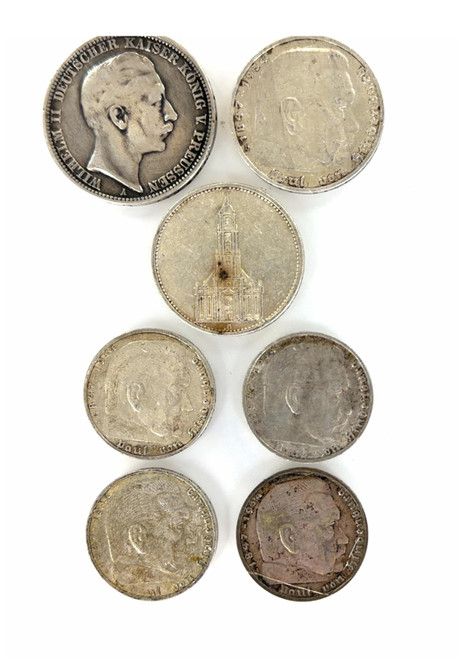 German Silver Coins Reich Marks 1909 1935 1936 1938 1939