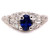 Vintage Sapphire Diamond Engagement Ring .82ct Platinum Deco Genuine Original 1920's-1930's