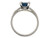 Art Deco Square Sapphire Diamond Engagement Ring .96ct Platinum Original 1930's-1940's