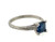 Art Deco Square Sapphire Diamond Engagement Ring .96ct Platinum Original 1930's-1940's