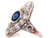 Art Deco Sapphire Diamond Ring 3.30ct Old European Original 1910's Antique Plat