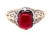 Art Deco Garnet Ring 2.25ct Cabochon 18K Original 1920s Orange Blossom