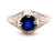 Art Deco Sapphire Diamond Ring 1.14ct Old Mine Original 1930's Antique Platinum