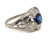 Art Deco Natural Sapphire Ring 1/2ct Flowers Platinum Original 1920s Antique