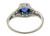 Art Deco Sapphire Ring .65ct Round Original 1930's Antique Flowers Platinum