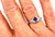 Art Deco Sapphire Ring .65ct Round Original 1930's Antique Flowers Platinum