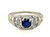 Art Deco Sapphire Ring 1/2ct Round Solitaire Original 1930's Antique 18K