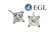 Diamond Stud Earrings 1 Carat Princess EGL F/SI Natural Mined Screwback 14K 1ct Brand New