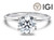  Diamond Engagement Ring 1 Carat Round Solitaire D VS1 Ideal IGI Certified 1ct 14K White Gold 