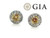  GIA Fancy Orangy Yellow Diamond Halo Stud Earrings .83ct Brand New 14K 