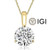  Diamond Pendant Necklace 1 Carat D VS1 Ideal Cut 3 Prong Set Adjustable Chain 1ct 14K Yellow Gold 