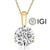  Diamond Pendant Necklace 1.54 Carat D VS1 Ideal Cut 3 Prong Adjustable Chain 1.50ct 14K Yellow Gold 