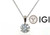  Diamond Pendant Necklace 1.54 Carat D VS1 Ideal Cut 3 Prong Adjustable Chain 1.50ct 14K White Gold 