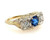  Deco Sapphire 3 Stone Diamond Sri Lanka Sapphire Ring 2.10ct GIA 1930s NOS 18K 