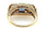  Deco Sapphire 3 Stone Diamond Sri Lanka Sapphire Ring 2.10ct GIA 1930s NOS 18K 