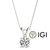  Diamond Pendant Necklace 2 Carat E VS2 Ideal Chain IGI Certified 4 Prong 2ct 14K 