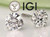  Diamond Stud Earrings IGI Certified 4.19 Carat D-E SI1 Ideal Cut Martini Screwback Solitaire 4ct 14K White Gold 