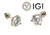  Diamond Stud Earrings 3 Carat F VS2 Round Ideal IGI Certified 3ct Martini Screwback 14K White Gold 