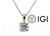  Diamond Pendant Necklace 1.52 Carat G VS2 Ideal Adjustable Chain IGI 4 Prong 1.50ct 14K White Gold 