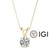  Diamond Pendant Necklace 1.52 Carat G VS2 Ideal Chain IGI 4 Prong 1.50ct 14K Yellow Gold 