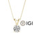 Diamond Pendant Necklace 3 Carat F VS1 Ideal Chain 4 Prong IGI 3ct Lab Grown 14K Yellow Gold