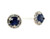  Brand New Sapphire Diamond Stud Halo Earrings 1.50ct 14K White Gold 