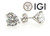  Diamond Stud Earrings IGI Certified Lab Grown 2.20 Carat D VS1 Ideal 2ct Martini 14K White Gold 