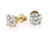  Diamond Stud Earrings IGI Certified Lab Grown 2.20 Carat D VS1 Ideal 2ct 4 Prong 14K Yellow Gold 